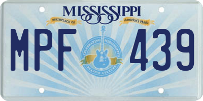 MS license plate MPF439
