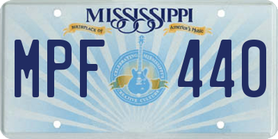 MS license plate MPF440