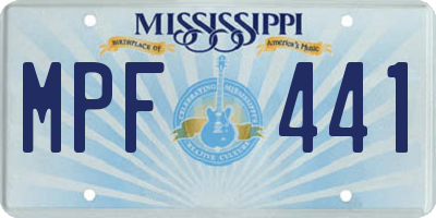 MS license plate MPF441