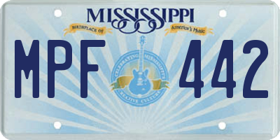 MS license plate MPF442