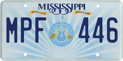 MS license plate MPF446