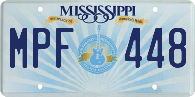 MS license plate MPF448
