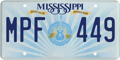 MS license plate MPF449