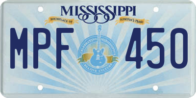 MS license plate MPF450