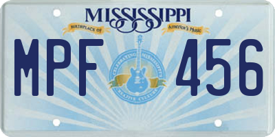 MS license plate MPF456
