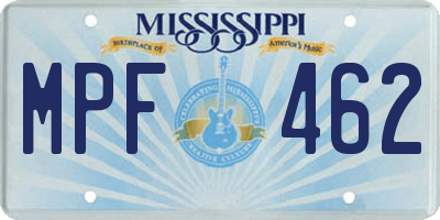 MS license plate MPF462