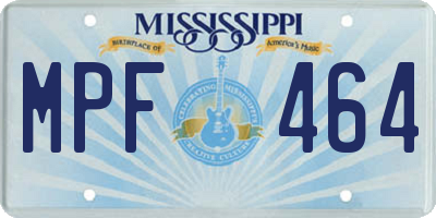 MS license plate MPF464