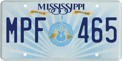 MS license plate MPF465