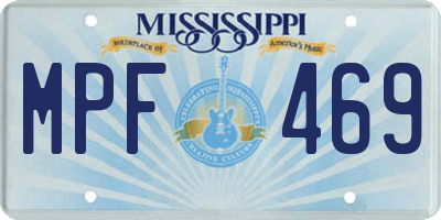 MS license plate MPF469