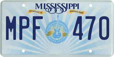 MS license plate MPF470