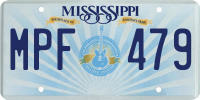 MS license plate MPF479
