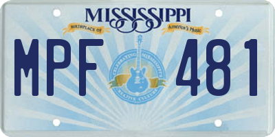 MS license plate MPF481