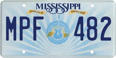 MS license plate MPF482
