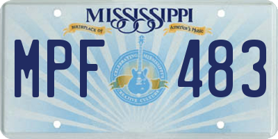 MS license plate MPF483