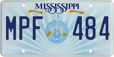 MS license plate MPF484