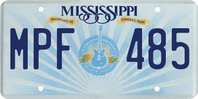 MS license plate MPF485