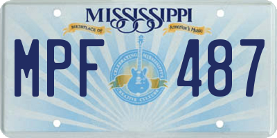 MS license plate MPF487