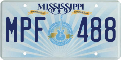 MS license plate MPF488