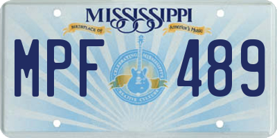 MS license plate MPF489