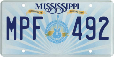 MS license plate MPF492
