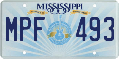 MS license plate MPF493