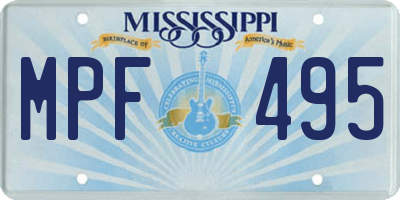 MS license plate MPF495