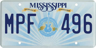 MS license plate MPF496