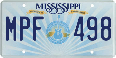 MS license plate MPF498