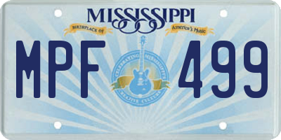 MS license plate MPF499