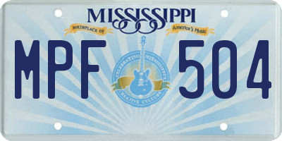 MS license plate MPF504
