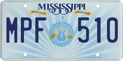 MS license plate MPF510