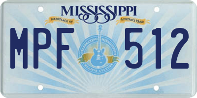 MS license plate MPF512