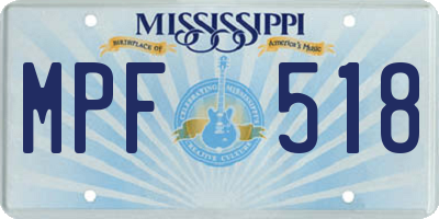 MS license plate MPF518