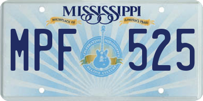 MS license plate MPF525