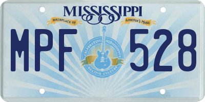 MS license plate MPF528
