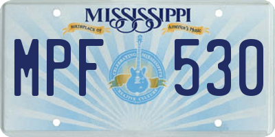 MS license plate MPF530