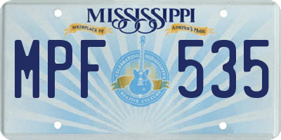 MS license plate MPF535