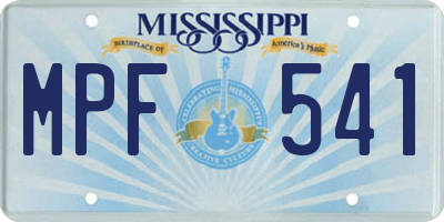MS license plate MPF541