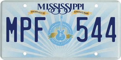 MS license plate MPF544