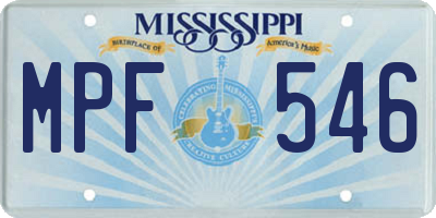 MS license plate MPF546