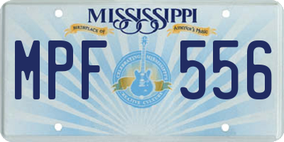 MS license plate MPF556