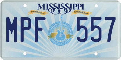 MS license plate MPF557