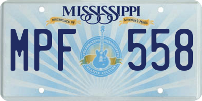 MS license plate MPF558