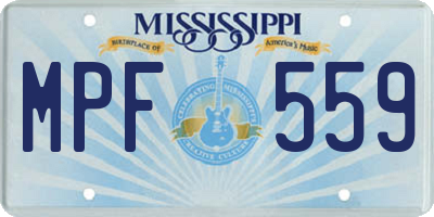 MS license plate MPF559