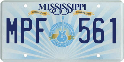 MS license plate MPF561
