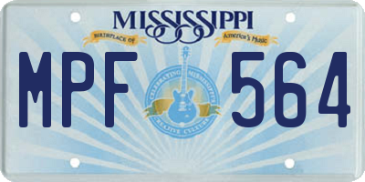 MS license plate MPF564