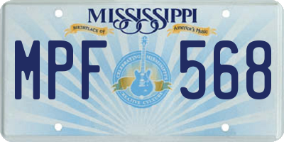 MS license plate MPF568
