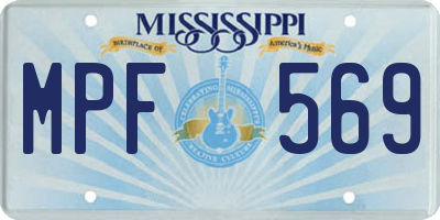 MS license plate MPF569