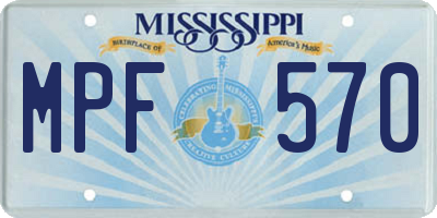 MS license plate MPF570