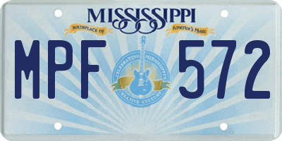 MS license plate MPF572